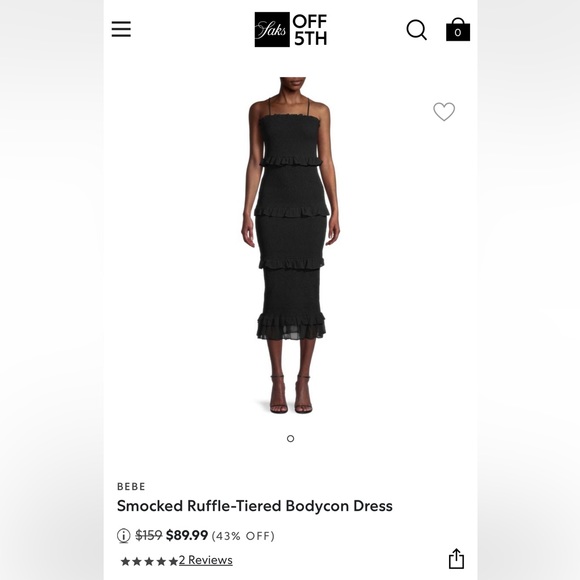 Bebe smocked tiered dress - Picture 1 of 5